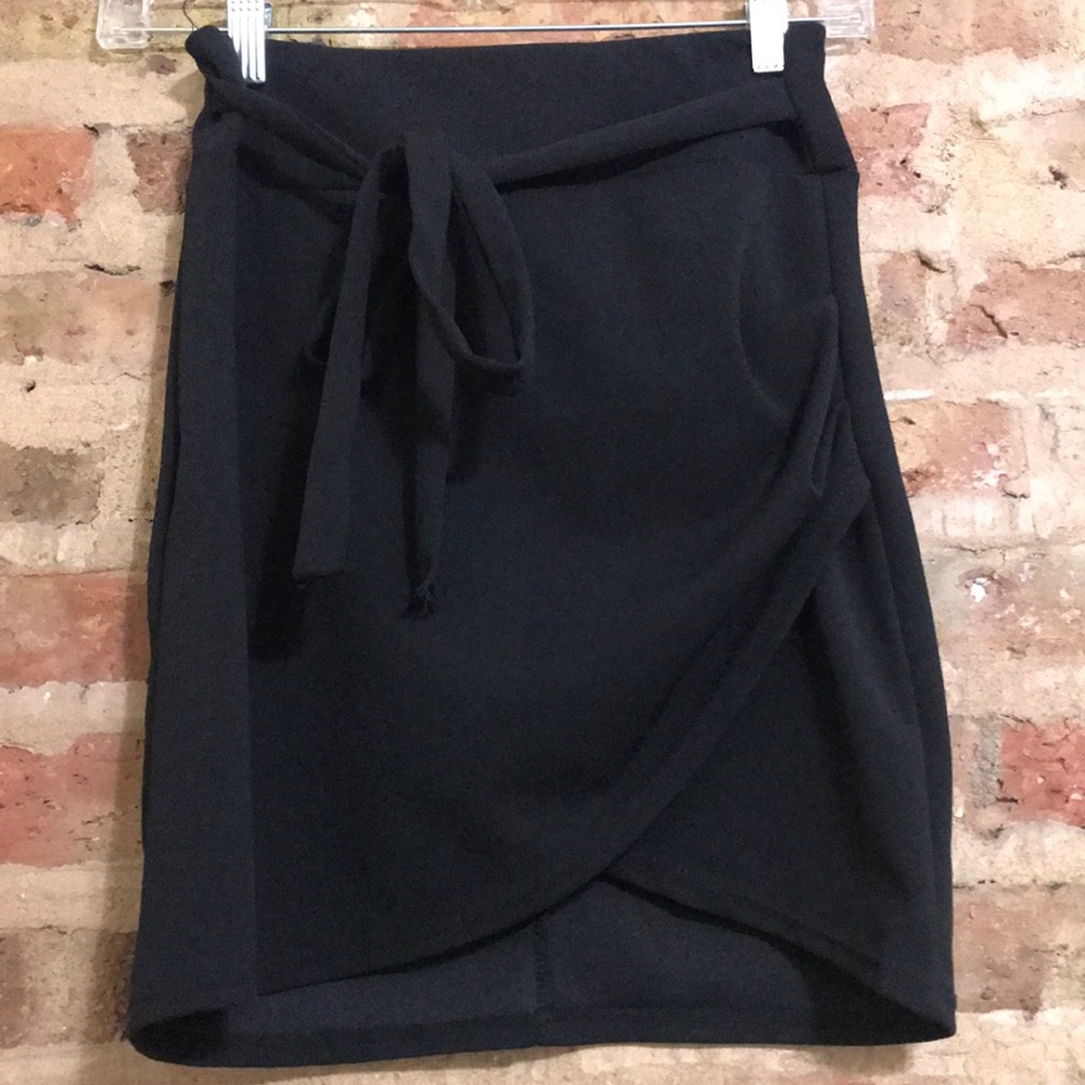 Black mini skirt